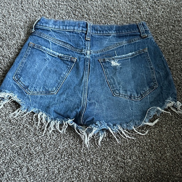 Abercrombie & Fitch Blue Jean Shorts with Frayed Hem size 27/4 - Picture 6 of 9